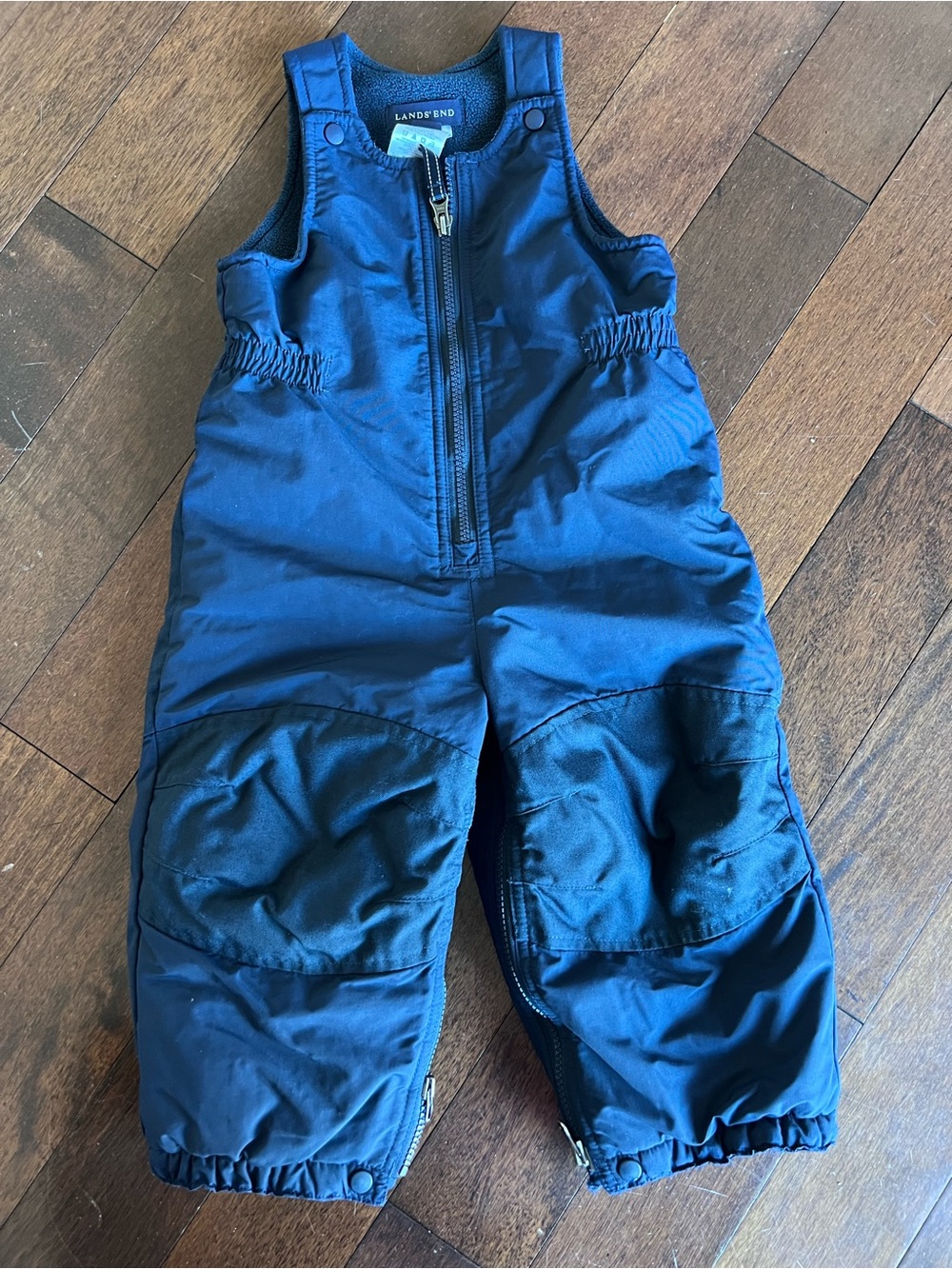 Lands' End Navy Kids Snow Overalls